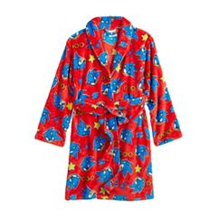 Moose on Red Kids Fleece Robe - Little Blue House CA