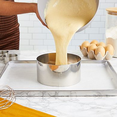 4 Piece Metal Cake Rings for Pancakes, Sponge Cake, Baking Essentials, 4 Sizes