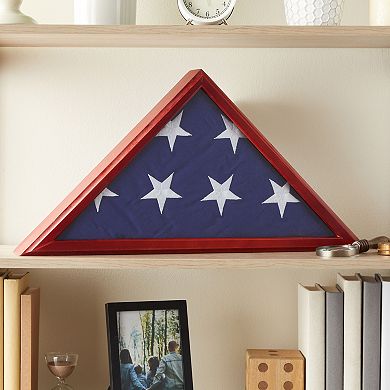 Flag Case for American Veteran Burial Flag and Memorial, 24.7 x 12.4 x 3.5 In
