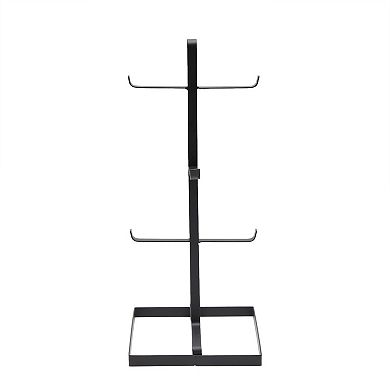 2 Pack Metal Coffee Mug Holder for Countertop, Holds 6 Cups (Black, 15.45 In)