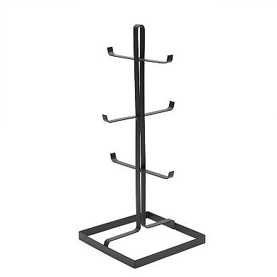 2 Pack Metal Coffee Mug Holder for Countertop, Holds 6 Cups (Black, 15.45 In)