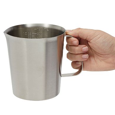 32 oz Stainless Steel Measuring Cup with Handle, 1000 ml Metal Pitcher