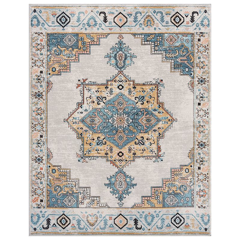 KHL Rugs Anabel Janet Rug, Blue, 2X8 Ft