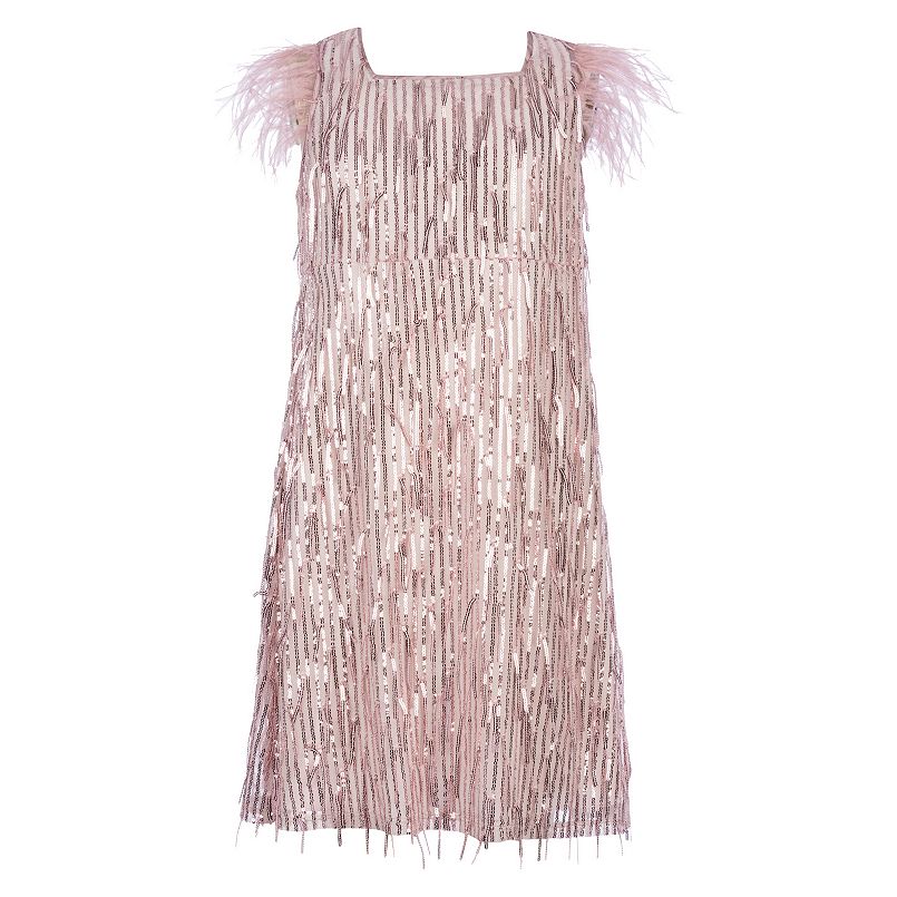 Girls 4-16 Speechless Sequin Dress with Feathers