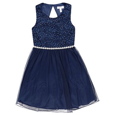 Girls 4-16 Speechless Lace to Tulle Jeweled Waist Dress