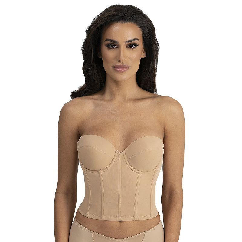 Dominique Brianna Low-Back Strapless Longline Bra 6380, Women's, Size: 42 Dd, Brown