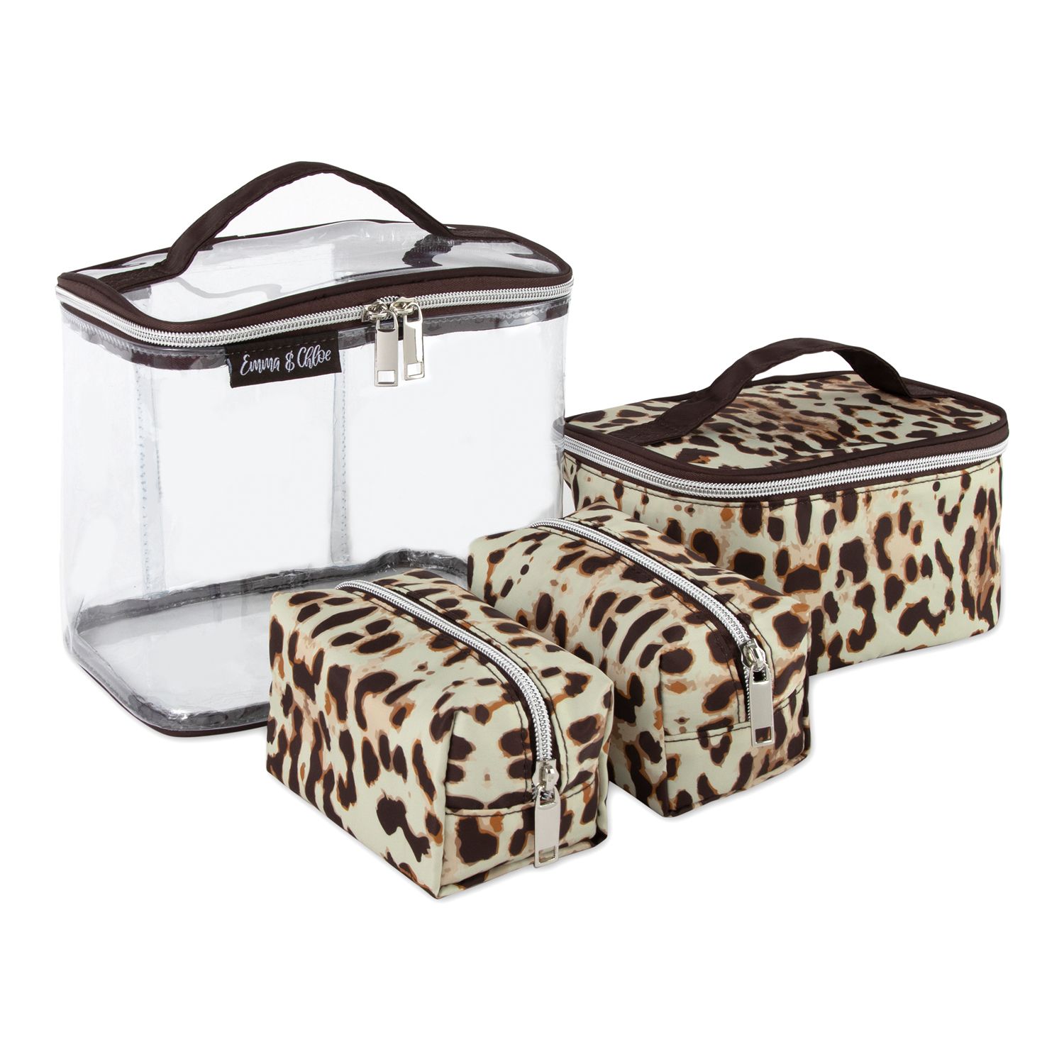 Ricardo Beverly Hills 4-Piece Train Case Makeup Bag Set