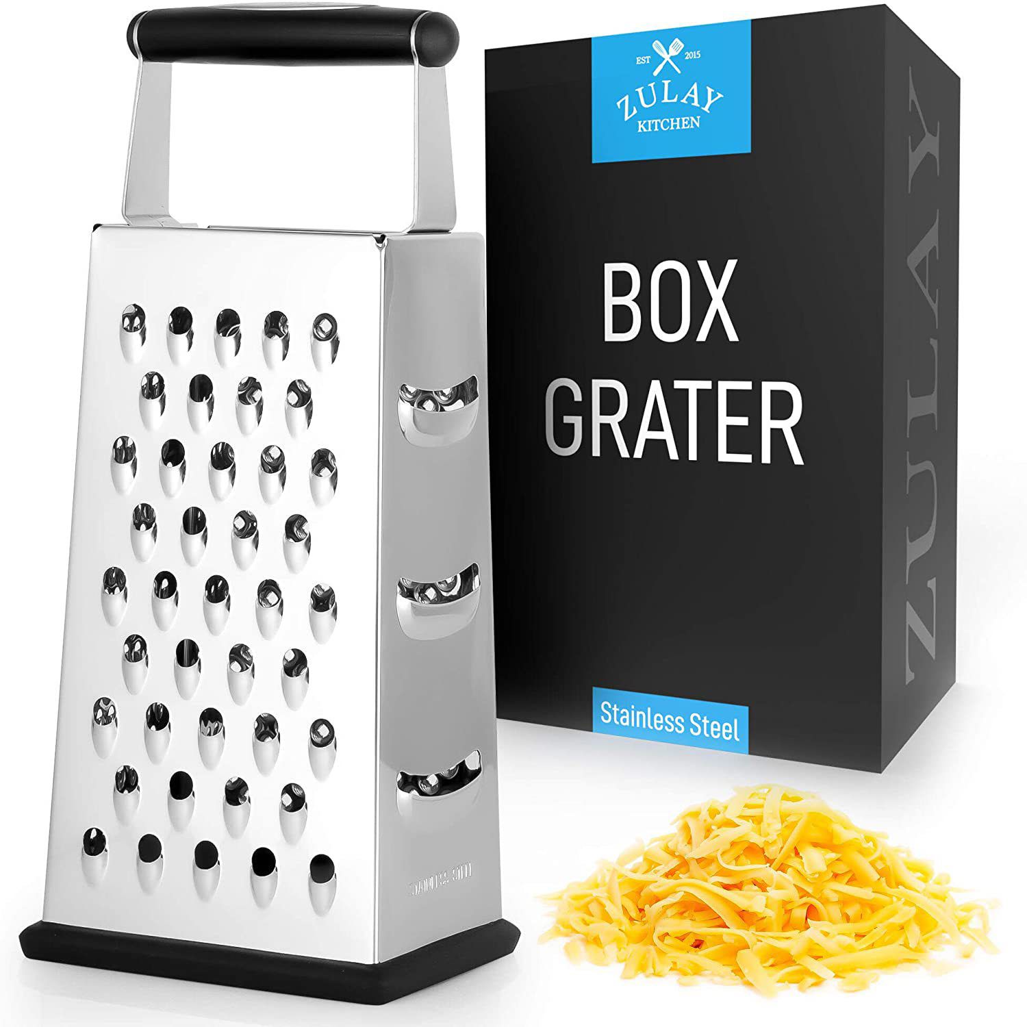 Zulay Kitchen Rotary Cheese Grater Cheese Shredder 3 Replaceable Stainless  Steel Blades Light Green 