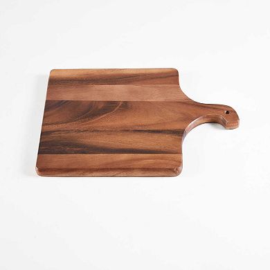 Acacia wood cutting / charcuterie Square Board with Handle - 12"