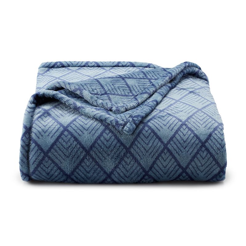 The Big One Supersoft Plush Blanket, Med Blue, Full/Queen