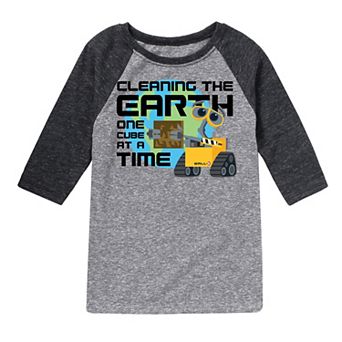 Disney / Pixar's Wall-E Boys 8-20 Cleaning The Earth Raglan Graphic Tee