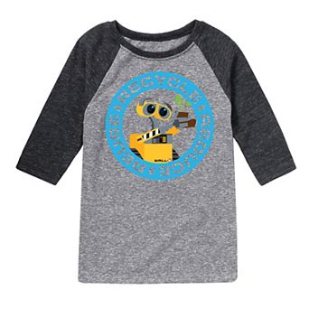 Disney / Pixar's Wall-E Boys 8-20 Recycle Reduce Reuse Raglan Graphic Tee