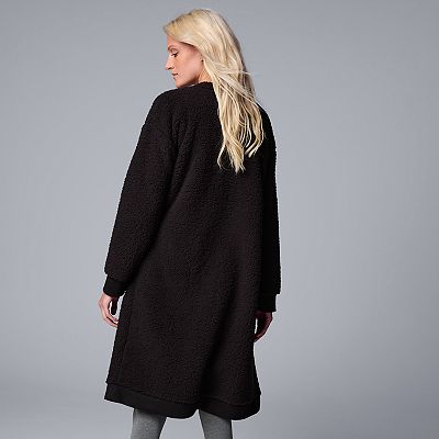 Women's Simply Vera Vera Wang Plush Sherpa Long Sleeve Open Women's Simply Vera Vera Wang Plush Sherpa Long Sleeve Open