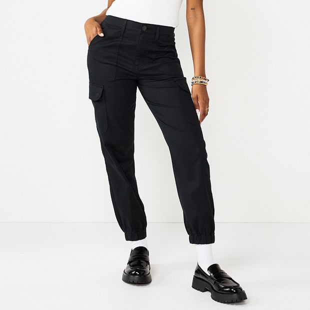 Juniors' SO® High-Rise Jean Cargo Joggers