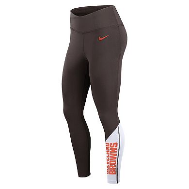 Women's Nike Brown/White Cleveland Browns 7/8 Performance Leggings
