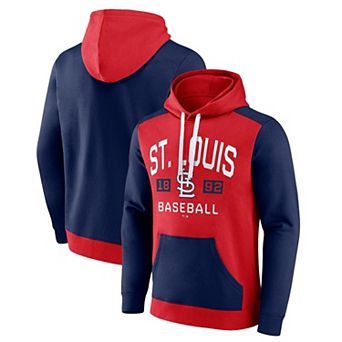 Men's Fanatics Branded Red/Navy St. Louis Cardinals Chip In Team Pullover Hoodie