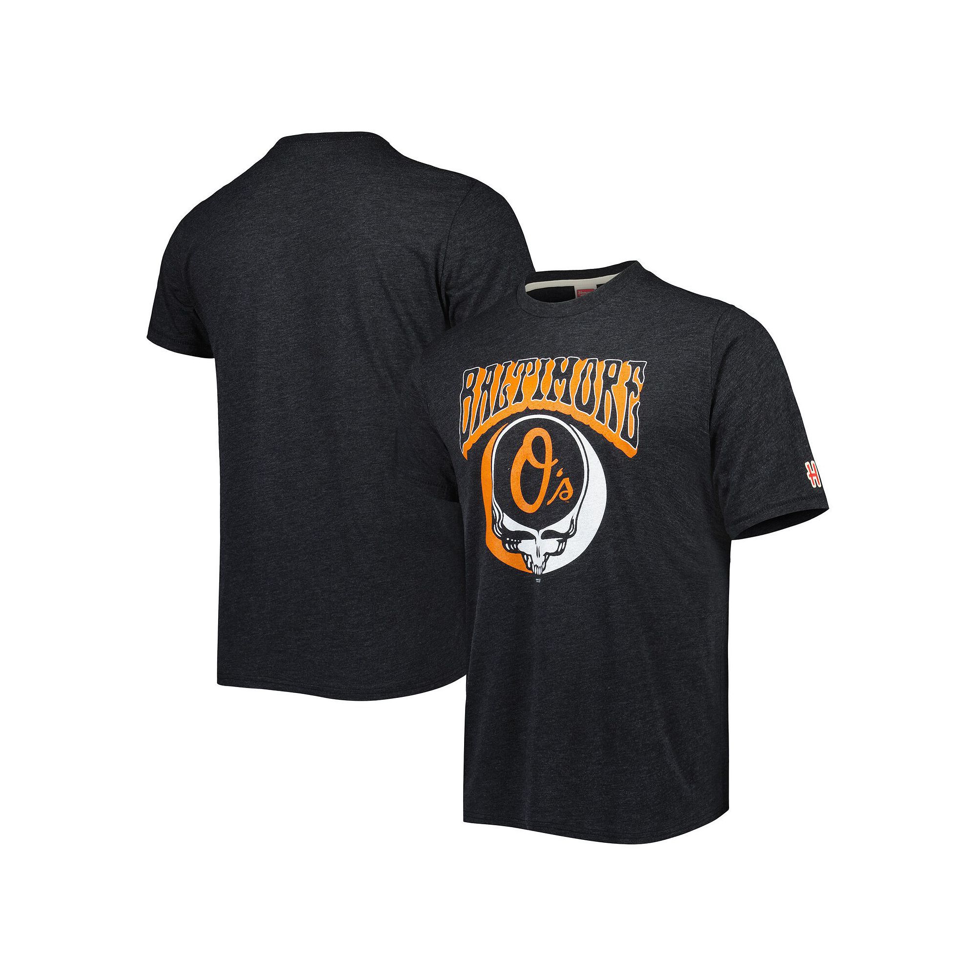 Mens Homage Charcoal Baltimore Orioles Grateful Dead Tri-Blend T-Shirt, Si