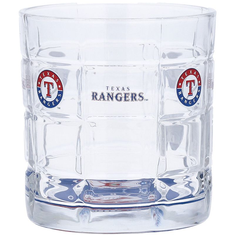 Texas Rangers 10oz. Team Bottoms Up Squared Rocks Glass, RGR Team