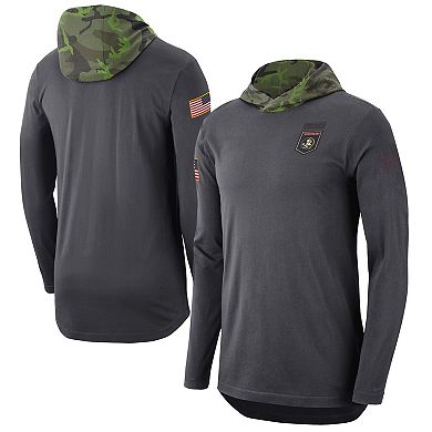 Men's Nike Anthracite Florida State Seminoles Military Long Sleeve Hoodie T-Shirt