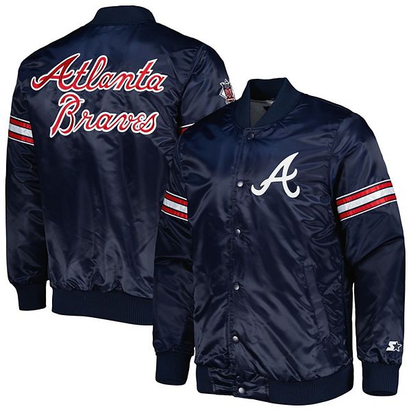 Atlanta Braves Starter Locker Room Satin Varsity Full-Snap Jacket