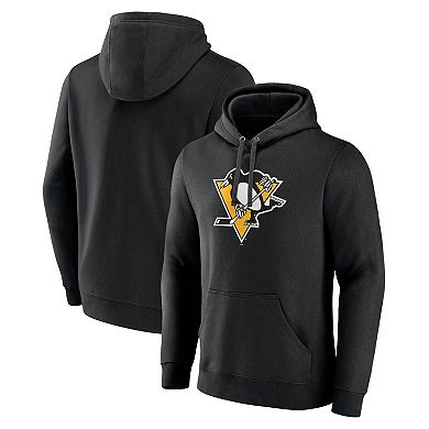 Men's Fanatics Branded Black Pittsburgh Penguins Primary Logo Pullover Hoodie