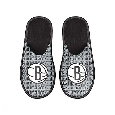 Men's FOCO Brooklyn Nets Scuff Logo Slide Slippers