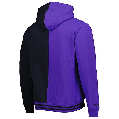 Men's Mitchell & Ness Purple/Black Phoenix Suns Hardwood Classics Split Pullover Hoodie