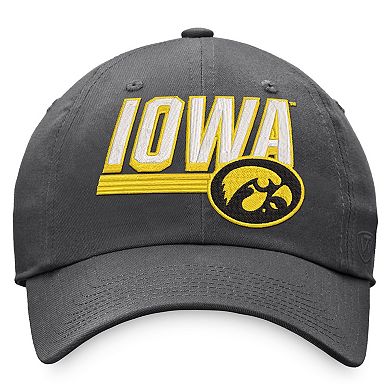 Men's Top of the World Charcoal Iowa Hawkeyes Slice Adjustable Hat