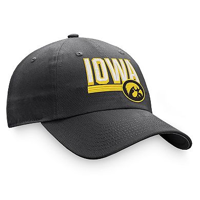 Men's Top of the World Charcoal Iowa Hawkeyes Slice Adjustable Hat