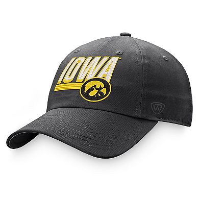 Men's Top of the World Charcoal Iowa Hawkeyes Slice Adjustable Hat