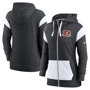 Women's Nike Heathered Black Cincinnati Bengals Monaco Full-Zip Hoodie