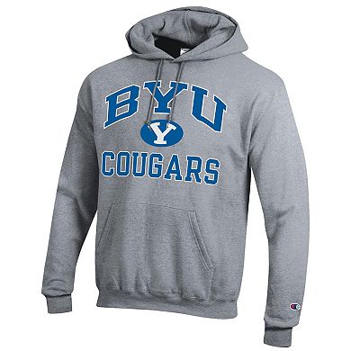 Men's Champion Heather Gray BYU Cougars High Motor Pullover Hoodie