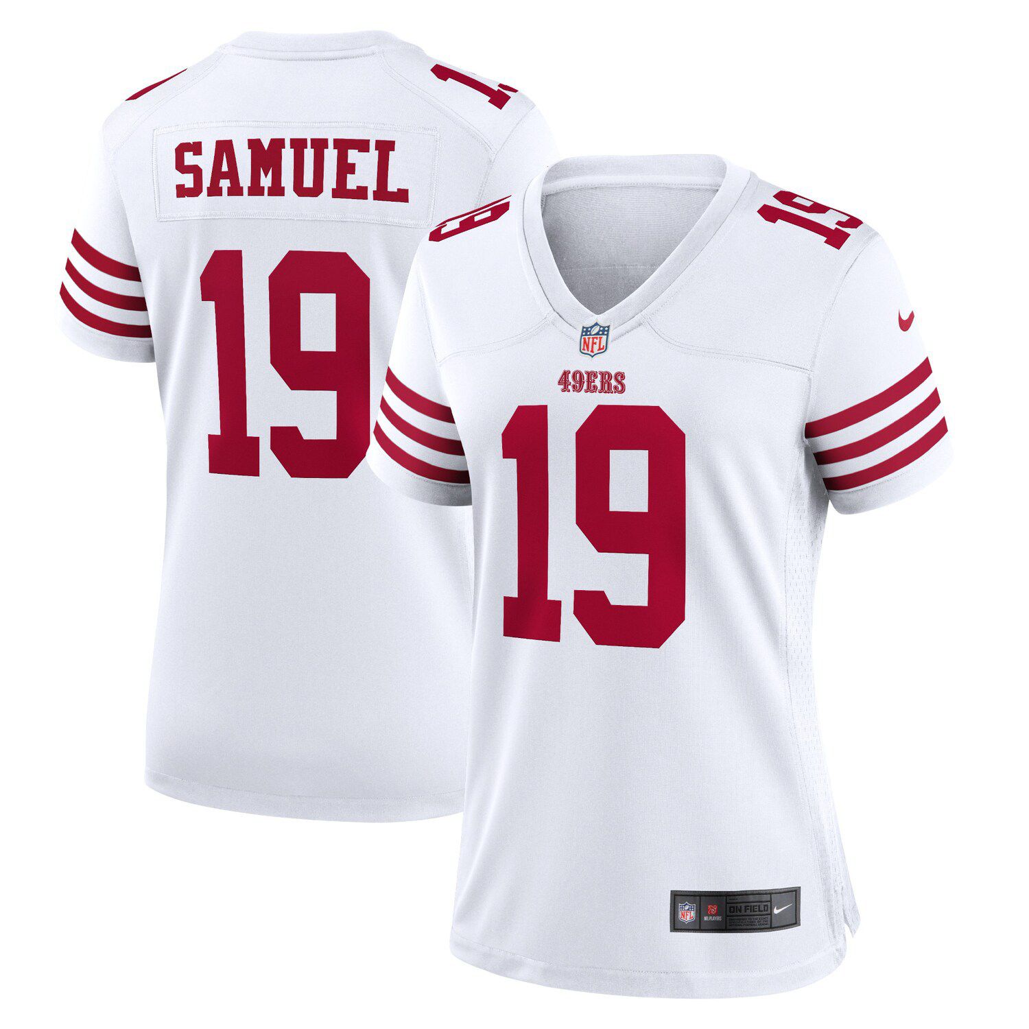 Nike San Francisco 49ers No19 Deebo Samuel Red Team Color Women's Stitched NFL Limited Therma Long Sleeve Jersey