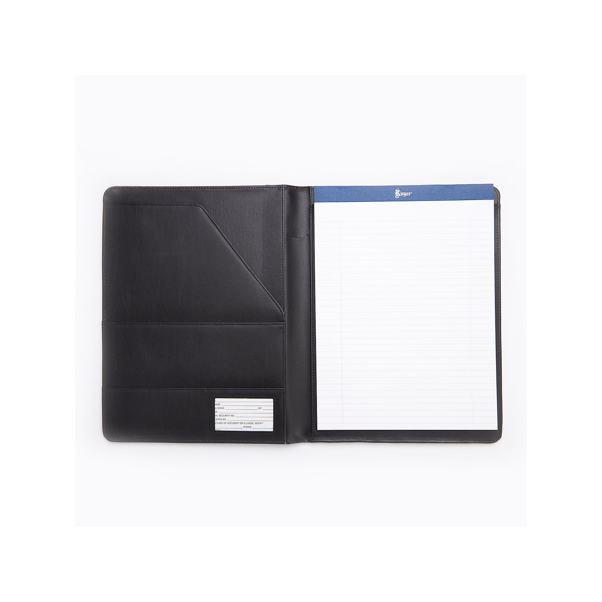 Royce Leather Padfolio, Black