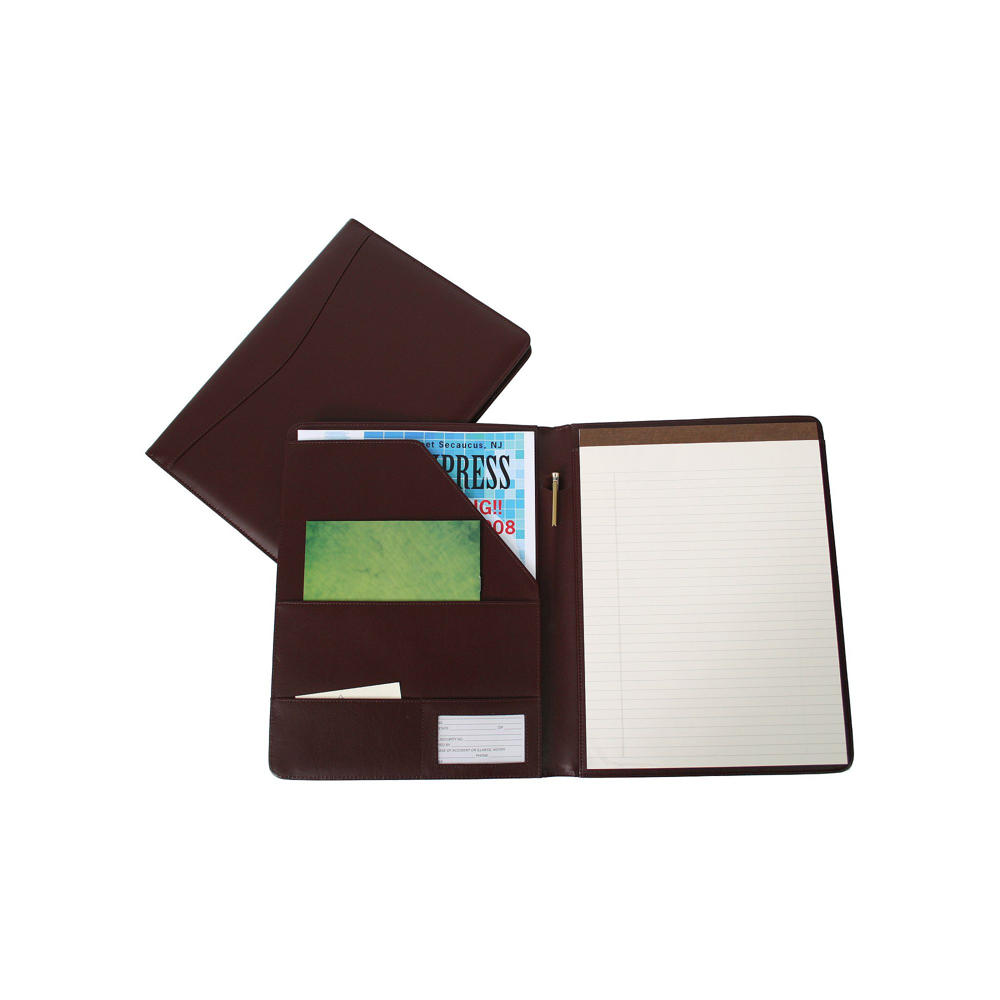 Royce Leather Padfolio, Red