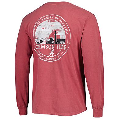 Men's Crimson Alabama Crimson Tide Circle Campus Scene Long Sleeve T-Shirt