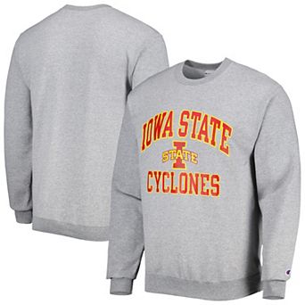 Men's Champion Heather Gray Iowa State Cyclones High Motor Pullover Sweatshirt