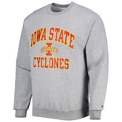 Men's Champion Heather Gray Iowa State Cyclones High Motor Pullover Sweatshirt