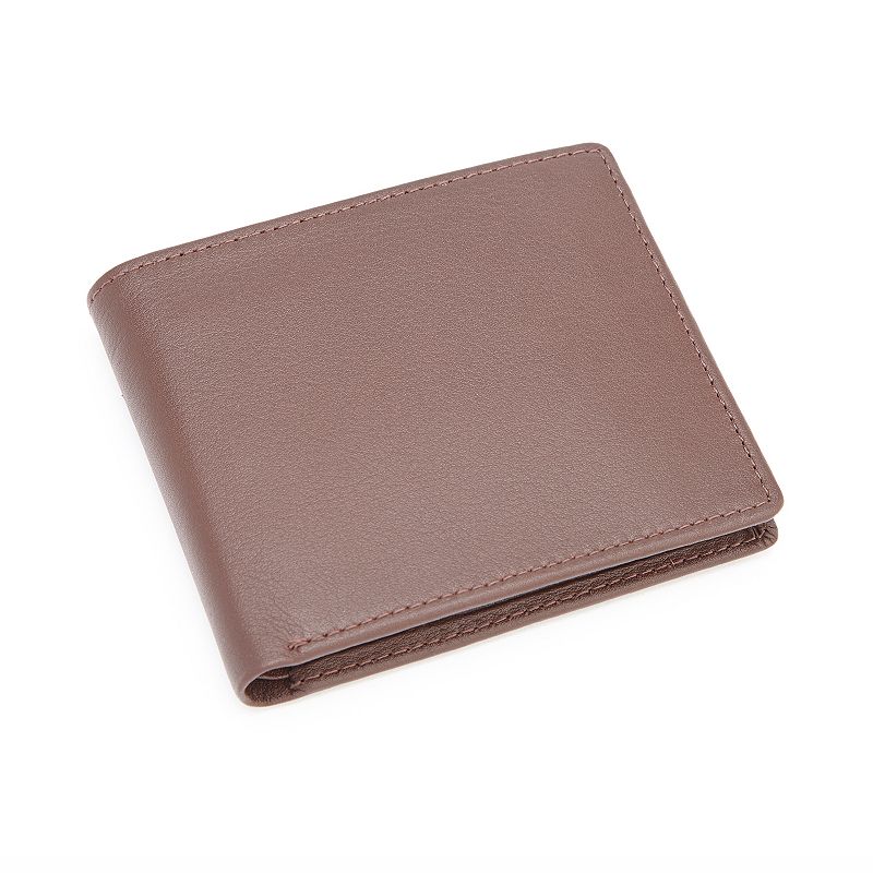 Royce Leather Commuter Bifold Wallet, Brown