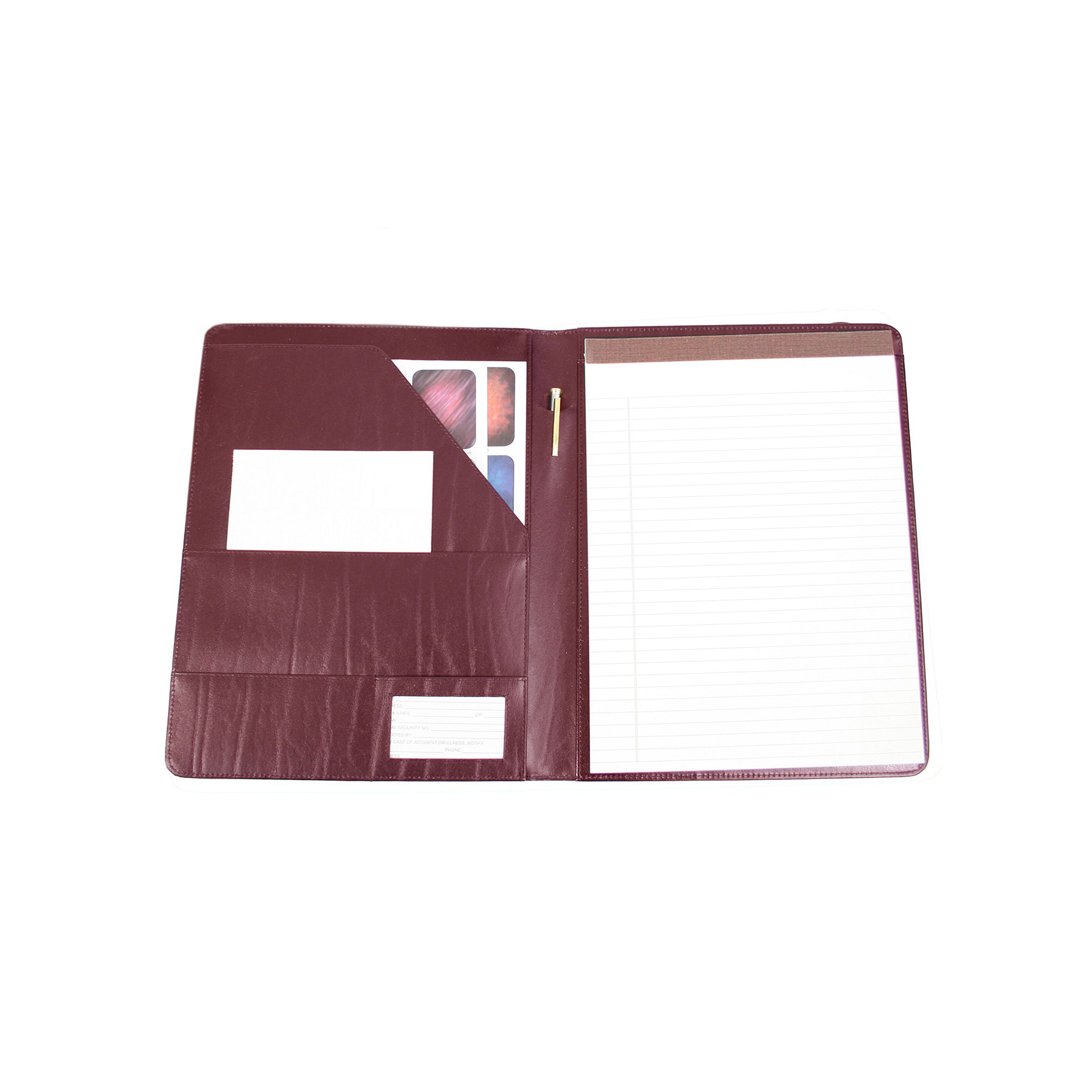 Royce Leather Padfolio, Red