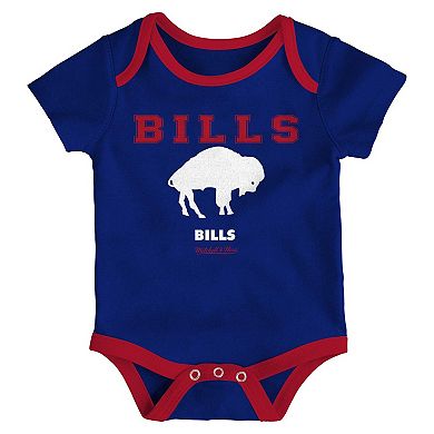 Newborn & Infant Mitchell & Ness Royal/Red Buffalo Bills Throwback Bodysuit Bib & Booties Set