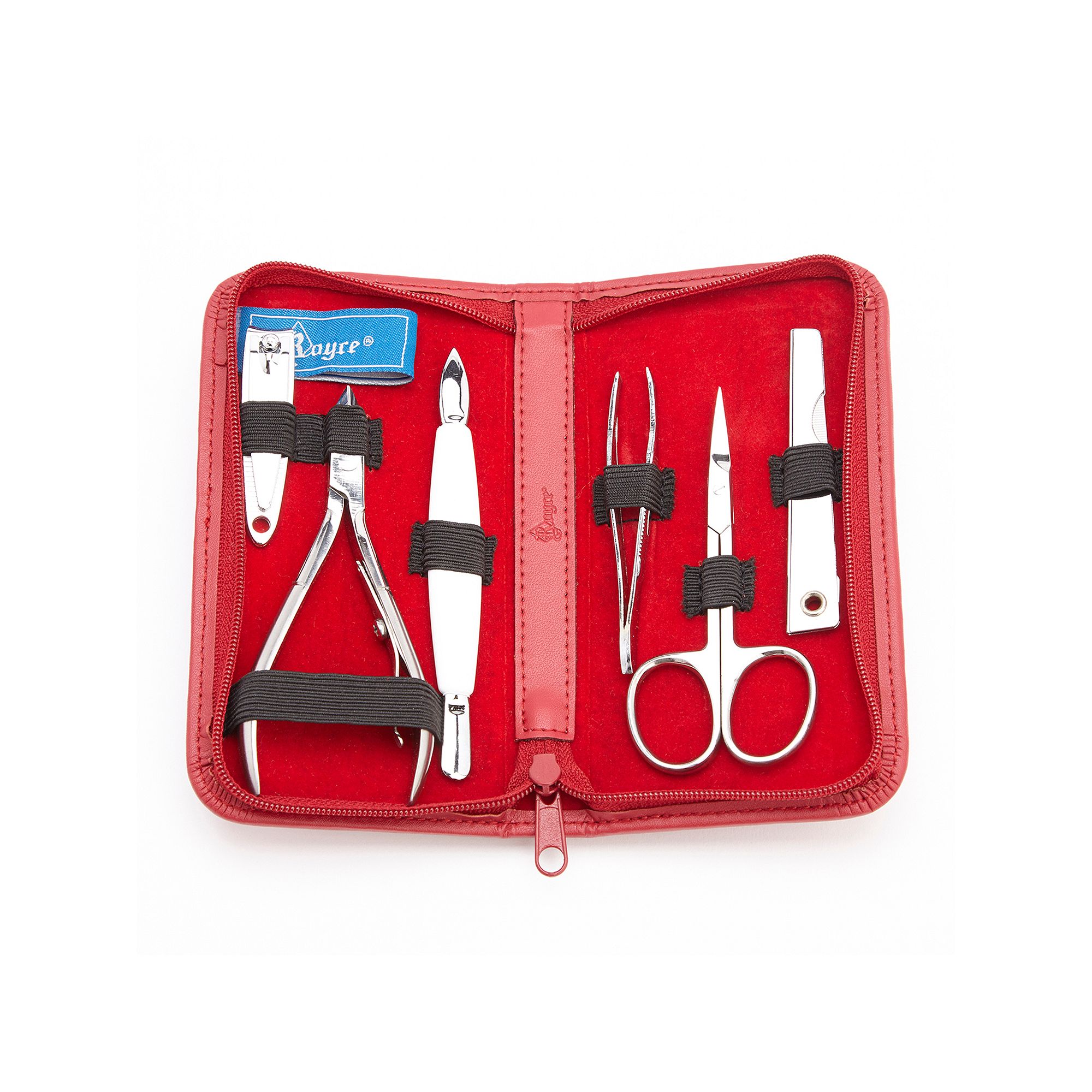 Royce Leather Travel Grooming Kit, Red