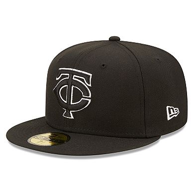 Men's New Era Minnesota Twins  Black on Black Dub 59FIFTY Fitted Hat