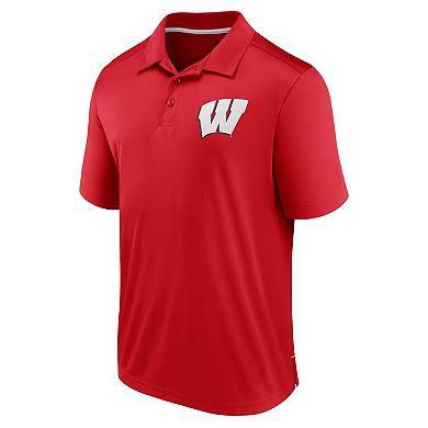 Men's Fanatics Branded Red Wisconsin Badgers Team Polo