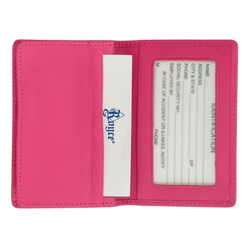 Royce Leather Deluxe Card Holder, Pink