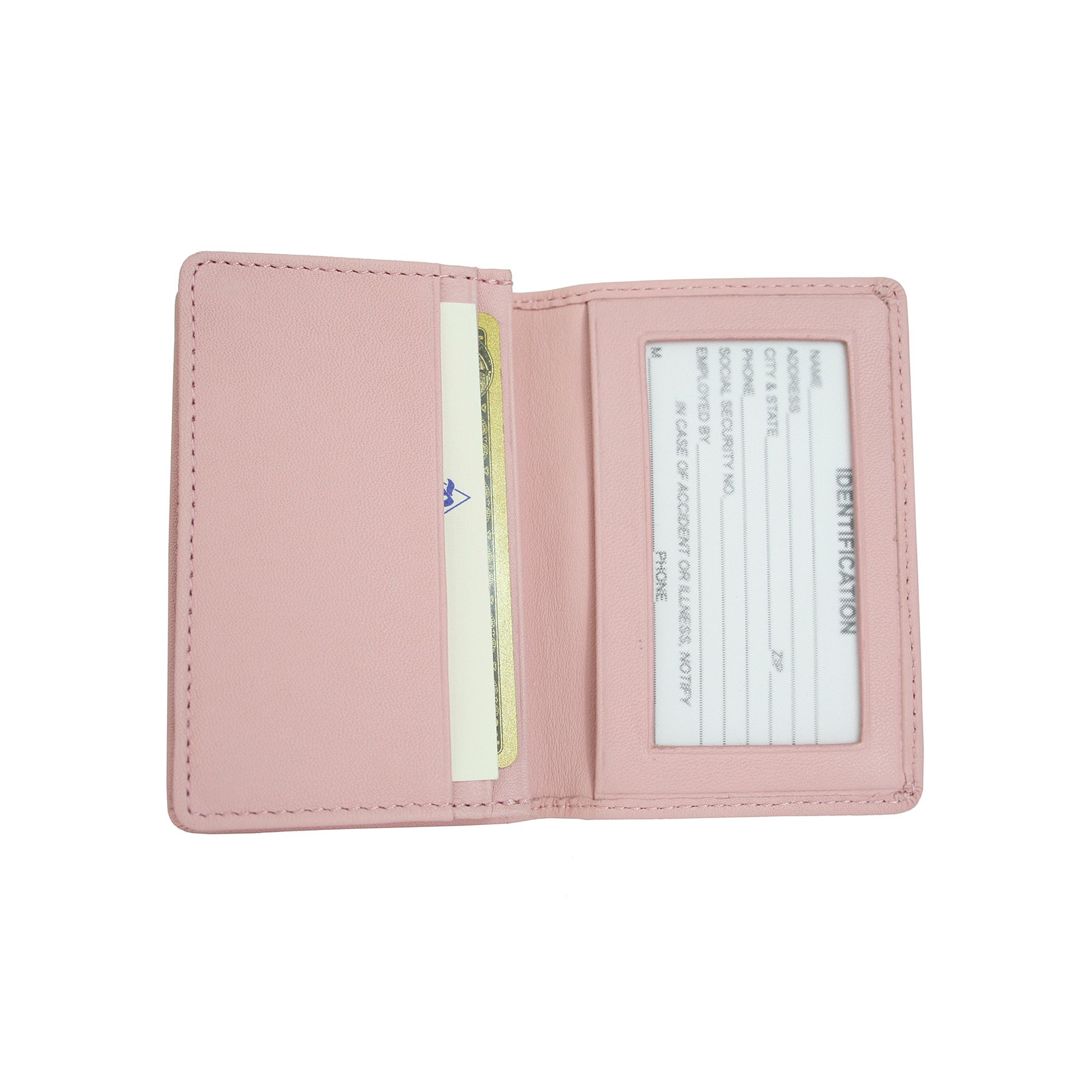 Royce Leather Deluxe Card Holder, Pink