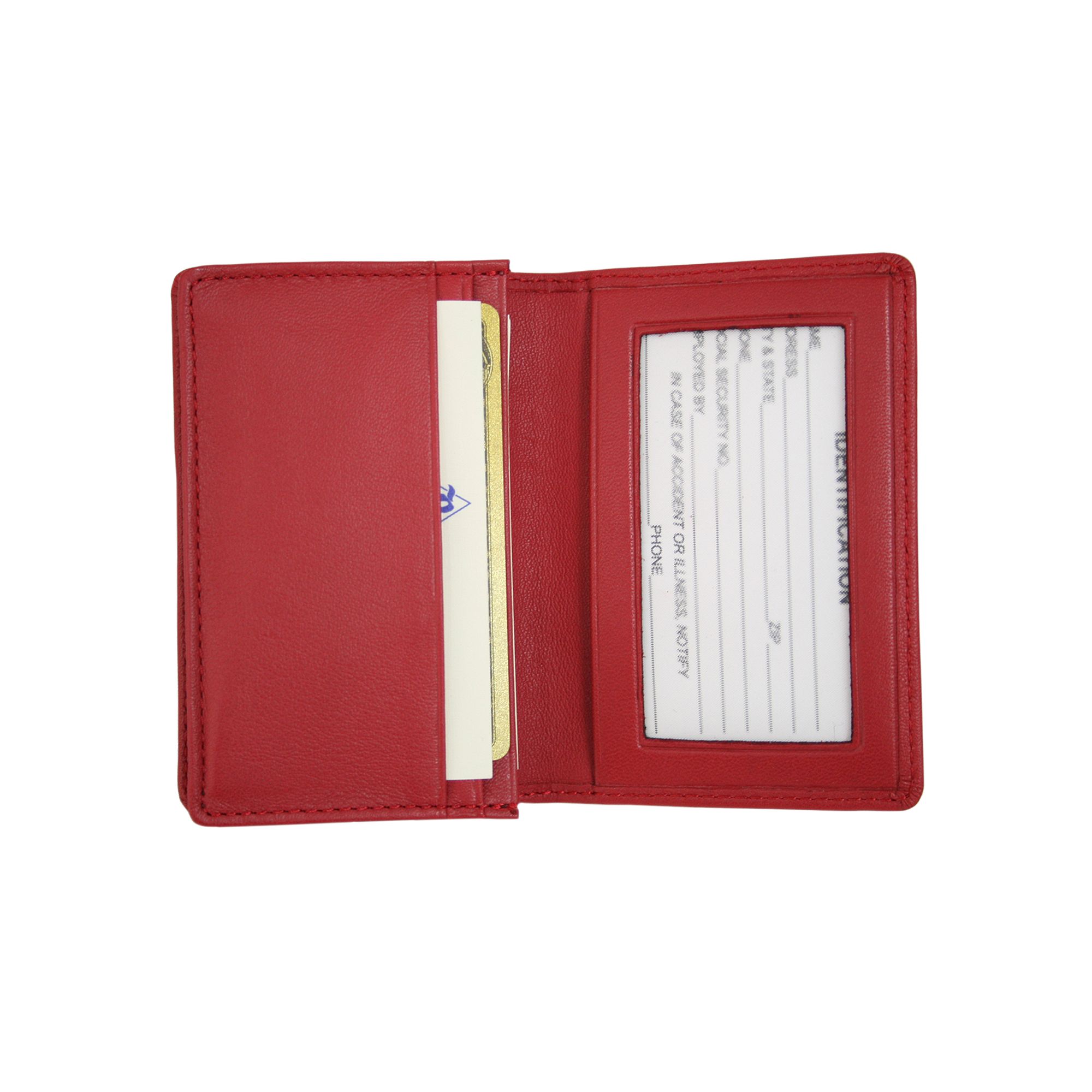 Royce Leather Deluxe Card Holder, Red