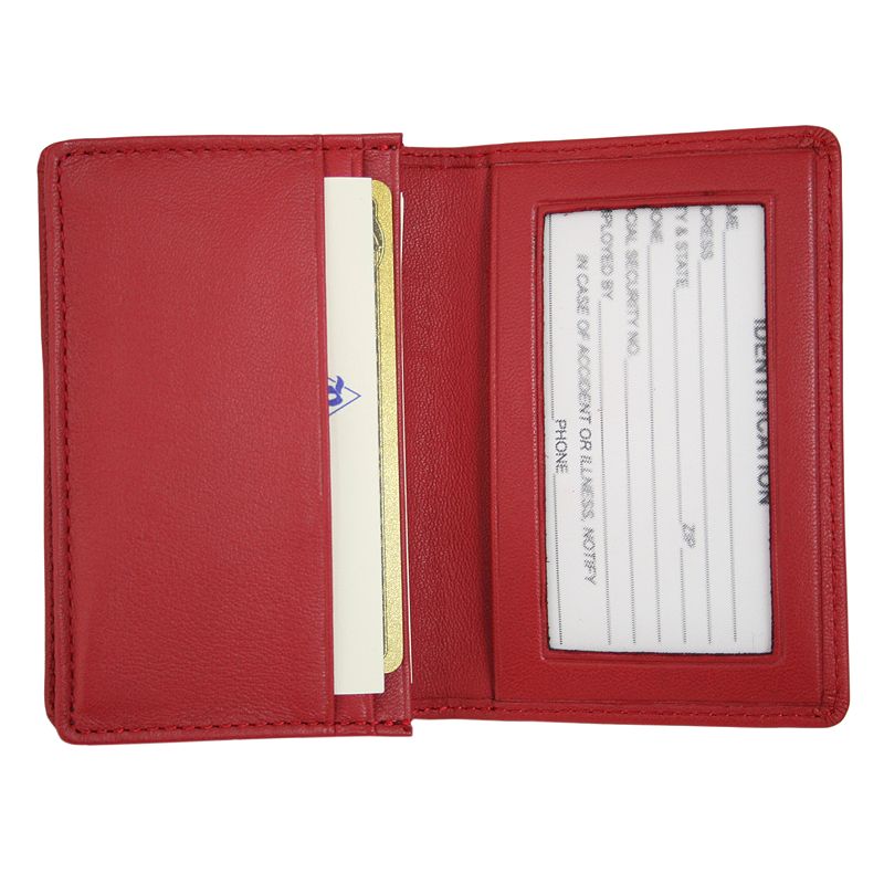 Royce Leather Deluxe Card Holder, Red