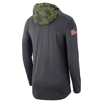 Men's Nike Anthracite Ohio State Buckeyes Military Long Sleeve Hoodie T-Shirt