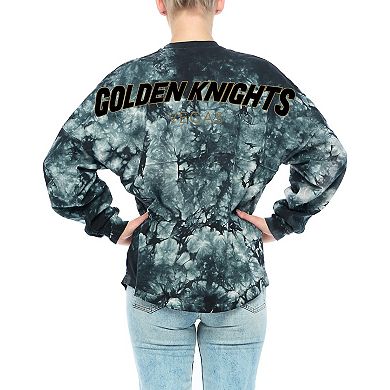 Women's Fanatics Branded Black Vegas Golden Knights Crystal-Dye Long Sleeve T-Shirt